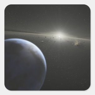 Sticker Carré Une énorme ceinture d'astéroïdes en orbite autour 