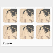 Sticker Carré Une femme se détend après son bain (Feuille)