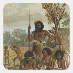 Sticker Carré Une fête familiale australienne en Nouvelle-Galles