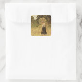 Sticker Carré Une fille qui récolte le foin, 19e siècle (Sac)