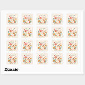 Sticker Carré Une Fleur d'un Chat Reconnaissant (Feuille)