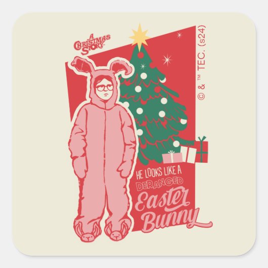 Sticker Carré Une histoire de Noël | Lapin De Pâques Dérangé (Devant)