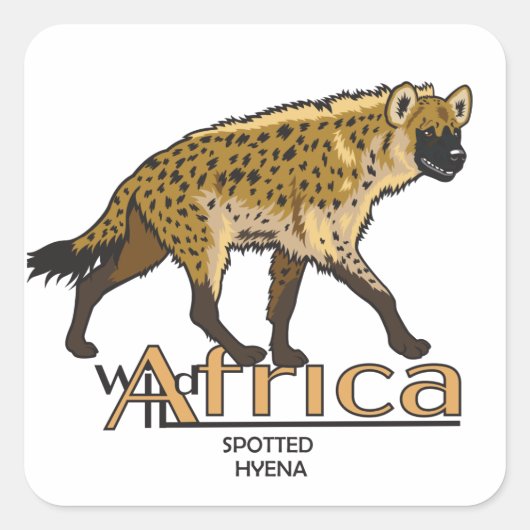 Sticker Carré Une hyène tachetée. Afrique sauvage (Devant)