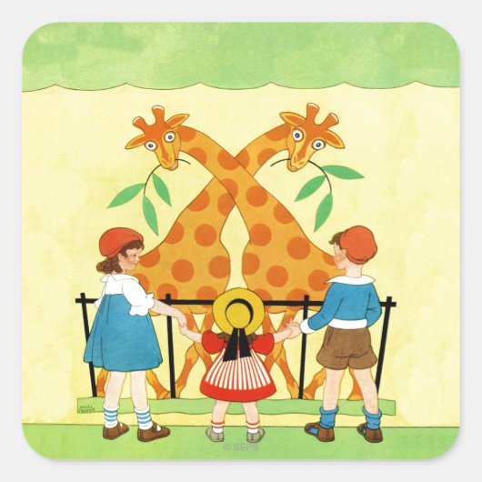 Sticker Carré Une Journée Au Zoo (Devant)