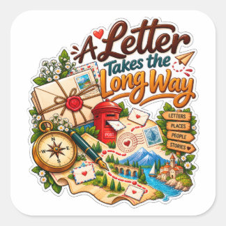 Sticker Carré Une lettre prend son temps – Correspondant de voya