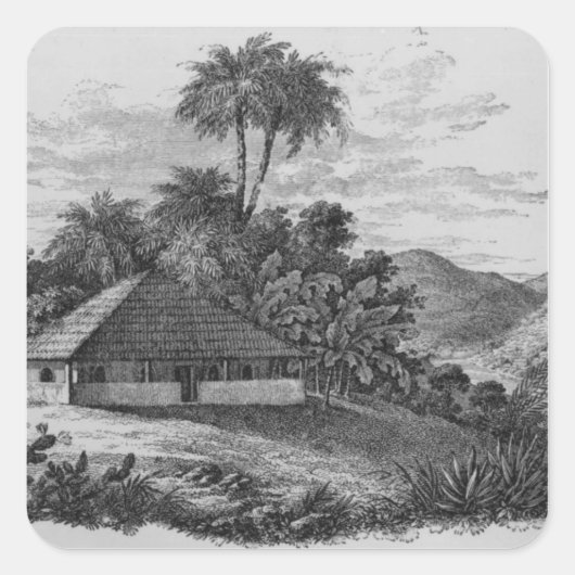 Sticker Carré Une maison de planteur au Brésil (Devant)