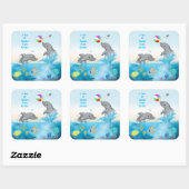 Sticker Carré "Une mer de grâce Dolphin Ocean Volleyball (Feuille)