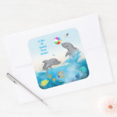 Sticker Carré "Une mer de grâce Dolphin Ocean Volleyball (Enveloppe)