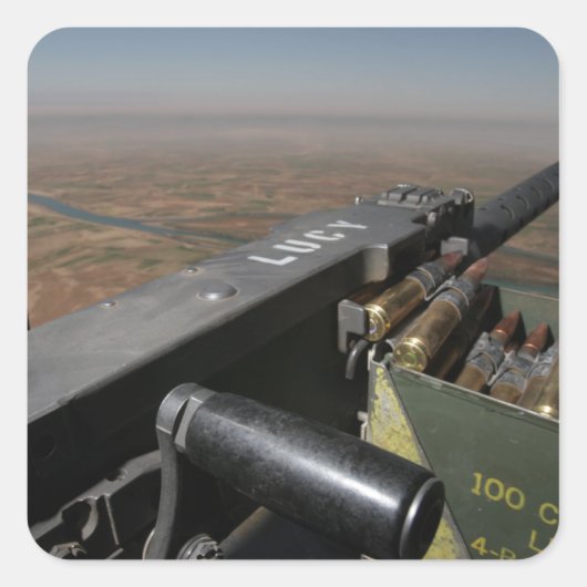 Sticker Carré Une mitrailleuse de calibre 50 (Devant)