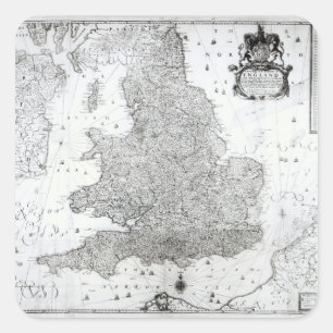 Sticker Carré Une nouvelle carte du Royaume d'Angleterre