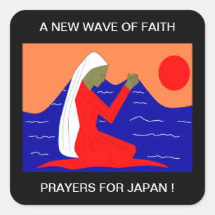 STICKER CARRÉ UNE NOUVELLE VAGUE DE PRIÈRES DE FOI POUR LE JAPON