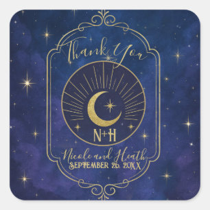 Sticker Carré Une Nuit Parmi Les Étoiles Cieux Célestes Mariage 