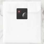 Sticker Carré Une planète glacée/rocheuse en orbite autour d'une (Sac)
