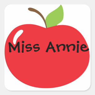Sticker Carré Une pomme pour enseignant
