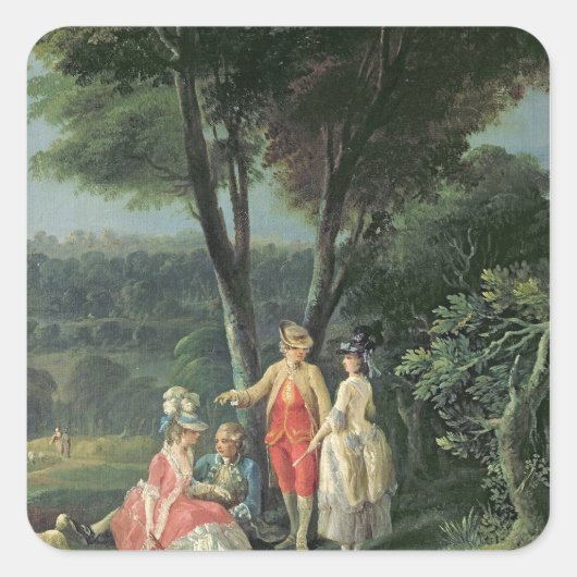 Sticker Carré Une promenade dans le parc (Devant)