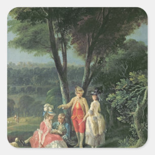 Sticker Carré Une promenade dans le parc