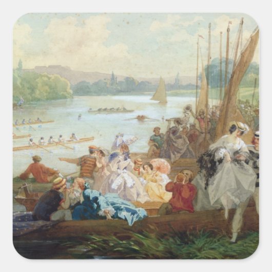 Sticker Carré Une régate à Asnières pendant le Second Empire (Devant)