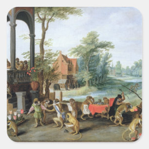 Sticker Carré Une satire de la folie de Tulip Mania