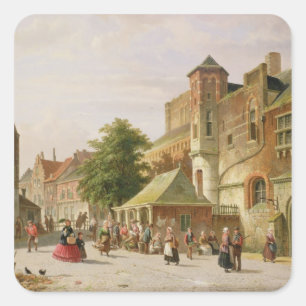 Sticker Carré Une scène de rue à Amsterdam