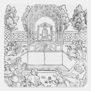 Sticker Carré Une scène du Decameron