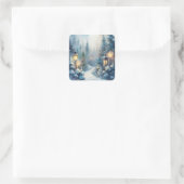 Sticker Carré Une scène hivernale neigeuse (Sac)