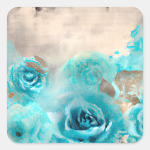 Sticker Carré Une série de conception d'éphémères Shabby Chic bl