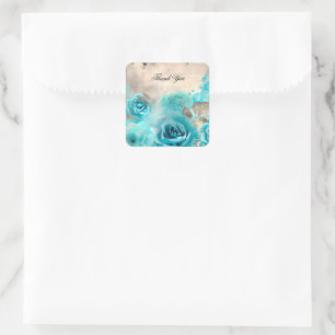 Sticker Carré Une série de conception d'éphémères Shabby Chic bl