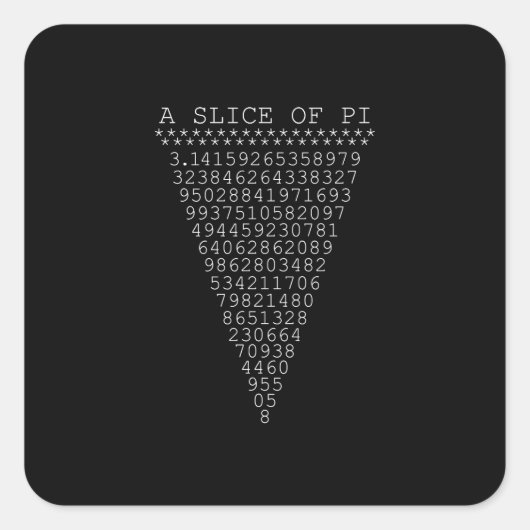 Sticker Carré Une tranche de chiffres Pi (Devant)