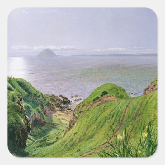 Sticker Carré Une vue d'Ailsa Craig et l'île d'Arran, 1860 (Devant)