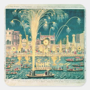 Sticker Carré Une vue des feux d'artifice et des illuminations