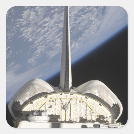 Sticker Carré Une vue partielle de Space Shuttle Endeavor (Devant)
