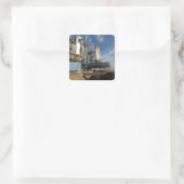 Sticker Carré Une vue Space Shuttle Atlantis sur Launch Pad 39A (Sac)