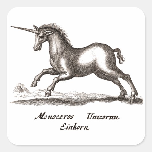 Sticker Carré Unicorn Classic Running Magic Woodland Créature (Devant)