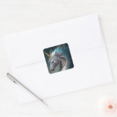 Sticker Carré Unicorn Dragon Imaginaire Art (Enveloppe)