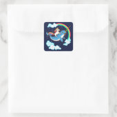 Sticker Carré Unicorn équitation Narwhal Compact (Sac)