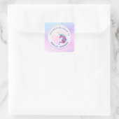 Sticker Carré Unicorn Iridescente Rose Blue Ce Livre Appartient  (Sac)