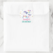 Sticker Carré Unicorn modifiable fête d'anniversaire Favoriser (Sac)
