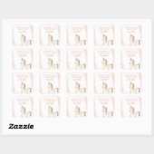 Sticker Carré Unicorn pastel or parties scintillant Anniversaire (Feuille)
