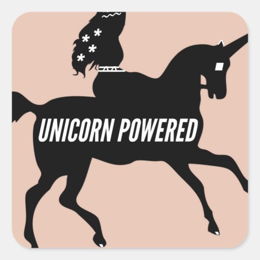 STICKER CARRÉ UNICORN POWERED ! (Devant)