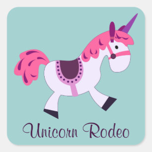 Sticker Carré Unicorn Rodeo