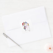 Sticker Carré Unicorn Snow Winter Animals (Enveloppe)