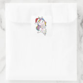 Sticker Carré Unicorn Snow Winter Animals (Sac)
