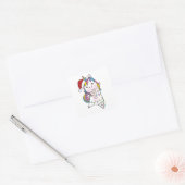 Sticker Carré Unicorn Snow Winter Animals (Enveloppe)