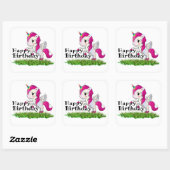 Sticker Carré Unicorne (Feuille)