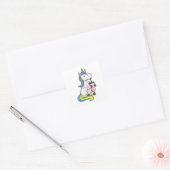 Sticker Carré Unicorne avec thé bulle (Enveloppe)