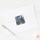 Sticker Carré Unicorne bleue 2 (Enveloppe)