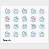Sticker Carré Unicorne de Noël (Feuille)