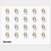 Sticker Carré Unicorne Donut (Feuille)