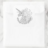 Sticker Carré Unicorne inspirée (Sac)