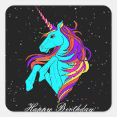Sticker Carré Unicorne magique (Devant)